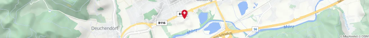 Kartendarstellung des Standorts für Lebenswert Apotheke in 8605 Kapfenberg